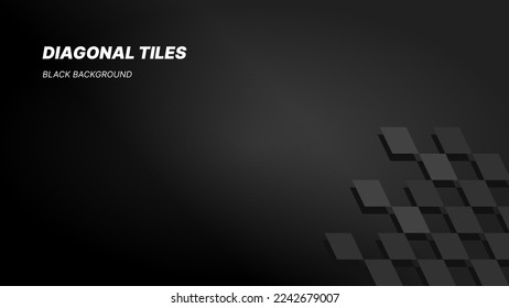 Diagonal Tiles Minimalist Style Wallpaper Backgound Black and Grey Abstract Gradient Clean Cover