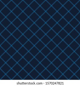 Diagonal Trellis Stripe Texture. Denim Indigo Blue Regular Tone on Tone. Masculine Diamond Grid Seamless Pattern Swatch Background. Dark Navy Minimalistic Geometric Repeat Tile Vector. EPS10 