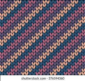 Diagonal vector knitting pattern