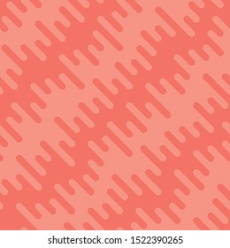Diagonal Wavy Irregular Rounded Lines Seamless Pattern. Pink tileable vector background in flat style.