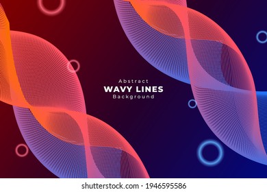 Diagonal Wavy Lane Gradient Abstract Background Orange and Blue with Glow Circle