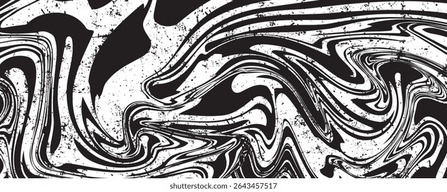 Diagonal wavy lines seamless pattern. Vector abstract liquid lines background. Simple black and white texture with diagonal waves, stripes, fluid shapes. Groovy repeated design for decor, print, cover