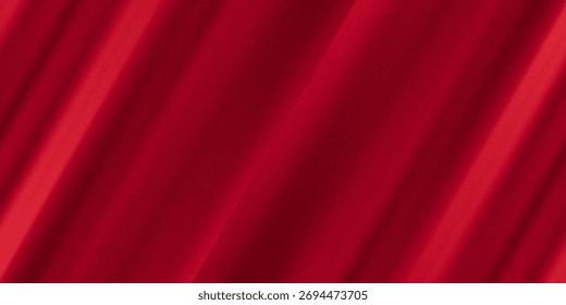 Diagonal Wavy Red fabric background texture. shiny, glossy and elegant background.