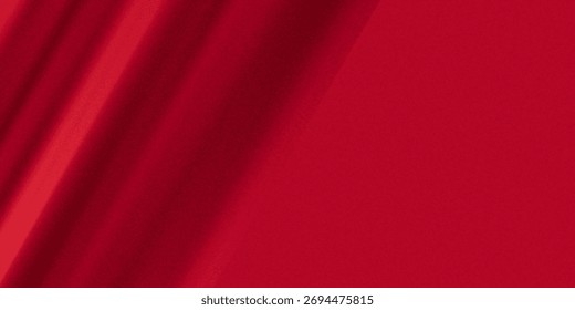 Diagonal Wavy Red fabric background texture. shiny, glossy and elegant background.