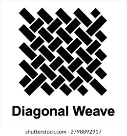 Diagonal weave pattern square graphic with diagonal interlaced material structure abstract illustration background minimalist tapestry industrial monochrome geometric