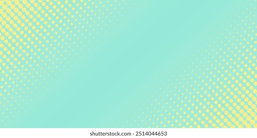 Fondo de puntos semitono degradado verde amarillo diagonal. Anuncio de arte geométrico Abstractas. Textura punteada. Plantilla simple para el diseño de presentación de Web de folleto de portada. Ilustración vectorial