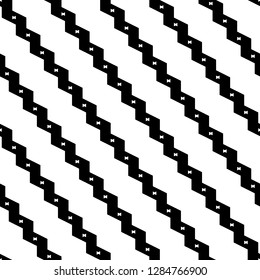 Diagonal zigzag lines background. Curves image. Linear backdrop. Jagged stripes motif. Digital paper, textile print, web design. Triangular waves ornament. Seamless pattern.