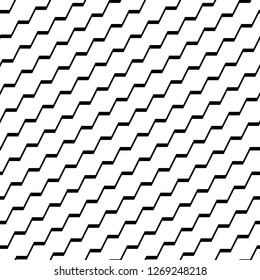 Diagonal zigzag lines background. Jagged stripes motif. Triangular waves ornament. Curves image. Linear backdrop. Digital paper, textile print, web design. Seamless pattern.