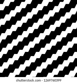 Diagonal zigzag lines background. Triangular waves ornament. Curves image. Jagged stripes motif. Linear backdrop. Digital paper, textile print, web design. Seamless pattern