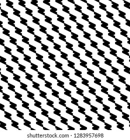 Diagonal zigzag lines background. Triangular waves ornament. Curves image. Linear backdrop. Digital paper, textile print, web design. Seamless pattern. Jagged stripes motif.