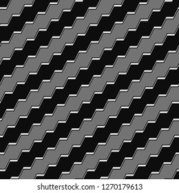 Diagonal zigzag lines background.Triangular waves ornament. Digital paper, textile print, web design. Linear backdrop. Curves image. Jagged stripes motif. Seamless pattern