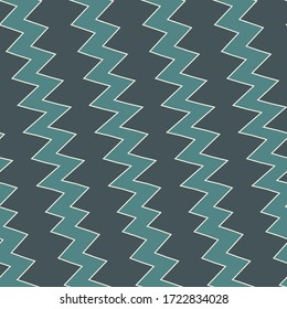 Diagonal zigzag lines seamless pattern. Angled jagged stripes ornament. Linear waves motif. Curves print. Striped background. Tilted broken line shapes wallpaper. Slanted wavy stripe figures. Vector