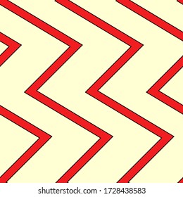 Diagonal zigzag lines seamless pattern. Angled jagged stripes ornament. Linear waves motif. Curves print. Striped background. Slanted wavy stripe figures. Tilted broken line shapes wallpaper. Vector.