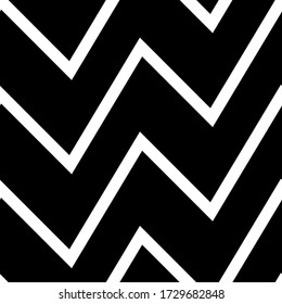 Diagonal zigzag lines seamless pattern. Angled jagged stripes ornament. Linear waves motif. Curves print. Striped background. Slanted wavy stripe figures. Tilted broken line shapes wallpaper. Vector