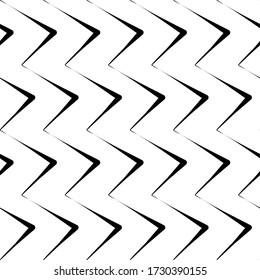 Diagonal zigzag lines seamless pattern. Angled jagged stripes ornament. Linear waves motif. Tilted broken line shapes wallpaper. Curves print. Striped background. Slanted wavy stripe figures. Vector.