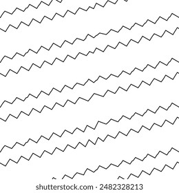 Diagonal zigzag lines seamless pattern. Slanted wavy stripe figures. Tilted broken line shapes wallpaper. Angled jagged stripes ornament. Striped background. Linear waves motif. Curves print. Vector