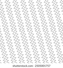 Diagonal zigzag lines seamless pattern. Striped background. Linear waves motif. Angled jagged stripes ornament. Tilted broken line shapes wallpaper. Slanted wavy stripe figures. Curves print. Vector.