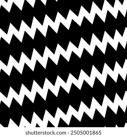 Diagonal zigzag lines seamless pattern. Slanted wavy stripe figures. Tilted broken line shapes wallpaper. Striped background. Angled jagged stripes ornament. Linear waves motif. Curves print. Vector.