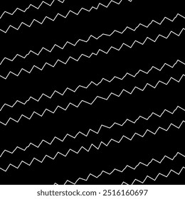 Diagonale zigzaglijnen naadloos patroon. Gehoekte gekartelde strepen ornament. Schuine golvende streepfiguren. Gekantelde gebroken lijnvormen behang. Gestreepte achtergrond. Lineaire golven motief. Curven afdrukken. vector