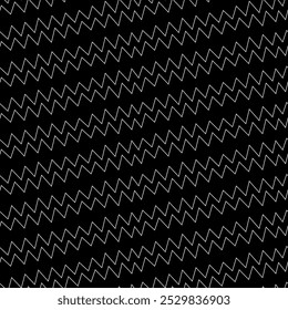 Diagonale zigzaglijnen naadloos patroon. Gestreepte achtergrond. Gehoekte gekartelde strepen ornament. Lineaire golven motief. Gekantelde gebroken lijnvormen behang. Schuine golvende streepfiguren. Curven afdrukken. vector