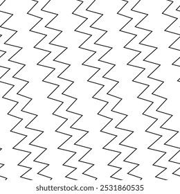 Diagonale zigzaglijnen naadloos patroon. Lineaire golven motief. Gestreepte achtergrond. Gehoekte gekartelde strepen ornament. Schuine golvende streepfiguren. Gekantelde gebroken lijnvormen behang. Curven afdrukken. vector