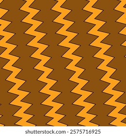 Diagonal zigzag lines seamless pattern. Striped background. Linear waves motif. Angled jagged stripes ornament. Slanted wavy stripe figures. Curves print. Tilted broken line shapes wallpaper. Vector