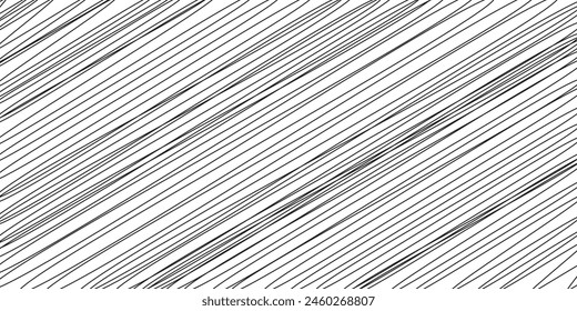 Diagonale Linienmuster. Schwarze Linien auf weißem Hintergrund. Einfaches Wiederholungsornament. Vektorillustration.