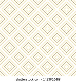 Diagonally laid squares. Seamless vector pattern in gold color