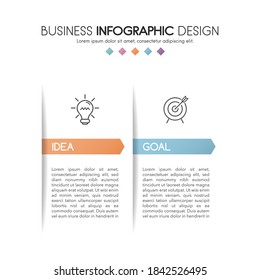 Diagram with 2 options. Business infographic. Vector