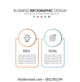 Diagram with 2 options. Business infographic. Vector