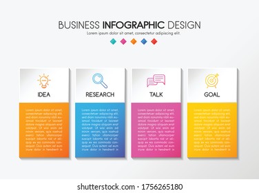 Diagram with 4 options. Business infographic. Vector
