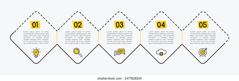 Diagram with 5 options. Infographic. Vector