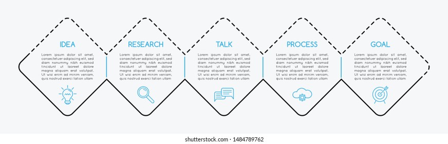 Diagram with 5 options. Infographic. Vector