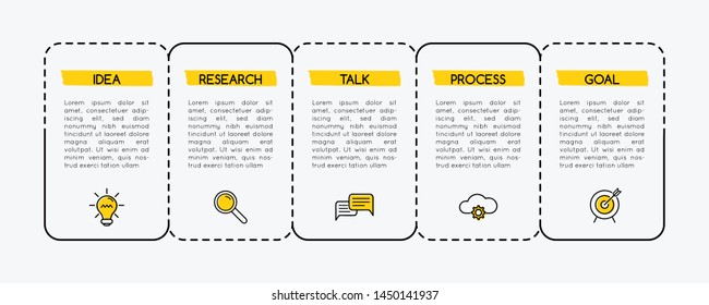 Diagram with 5 steps. Infograph. Vector