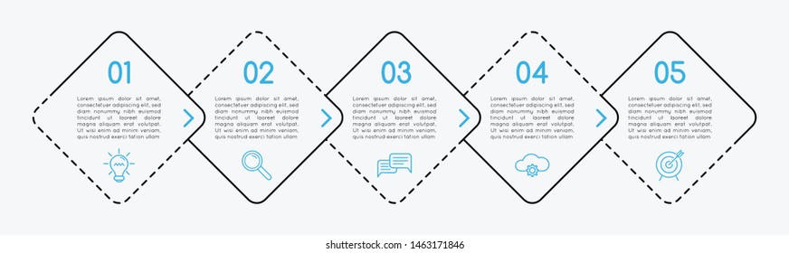 Diagram with 5 steps. Infograph. Vector