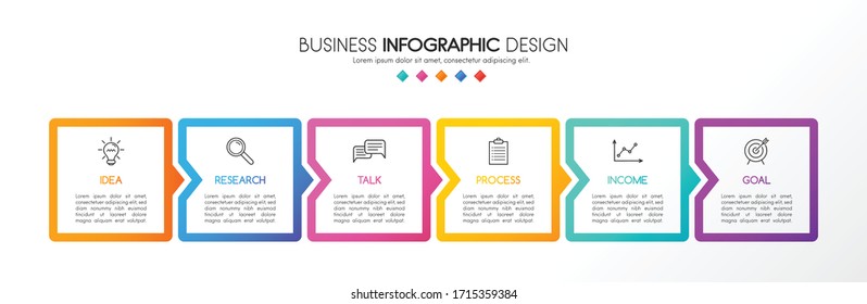 Diagram with 6 options. Business infographic. Vector