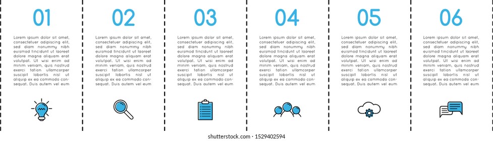Diagram with 6 steps. Infograph. Vector