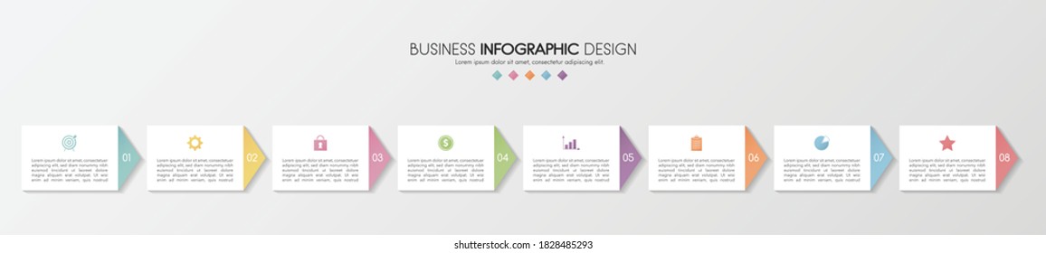 Diagram with 8 options. Business infographic. Vector