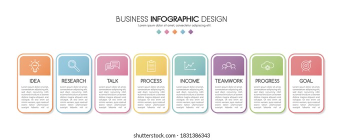 Diagram with 8 options. Business infographic. Vector