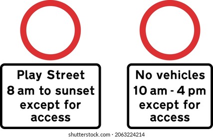 Diagram, All vehicles prohibited (Alternative types), road signs in the United Kingdom