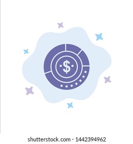 Diagram, Analysis, Budget, Chart, Finance, Financial, Report, Statistics Blue Icon on Abstract Cloud Background