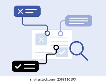 Diagram analysis and data visualization illustration