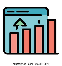 Diagram application icon. Outline diagram application vector icon color flat isolated