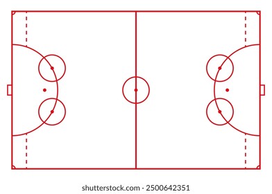 Diagram of a Bandy field layout. Vector illustration