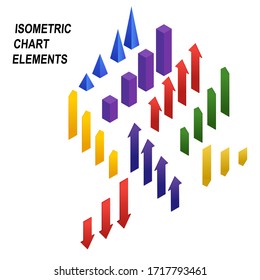 diagram bar graph chart isometric elements