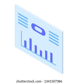 Diagram bar panel icon. Isometric of diagram bar panel vector icon for web design isolated on white background