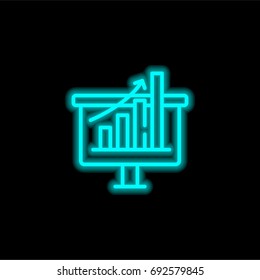 Diagram blue glowing neon ui ux icon. Glowing sign logo vector