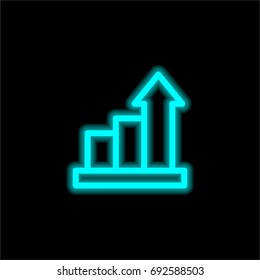 Diagram blue glowing neon ui ux icon. Glowing sign logo vector