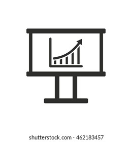 Diagram board vector icon. Black illustration isolated on white background for graphic and web design.