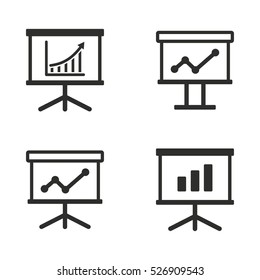 Diagram board vector icons set. Illustration isolated for graphic and web design.